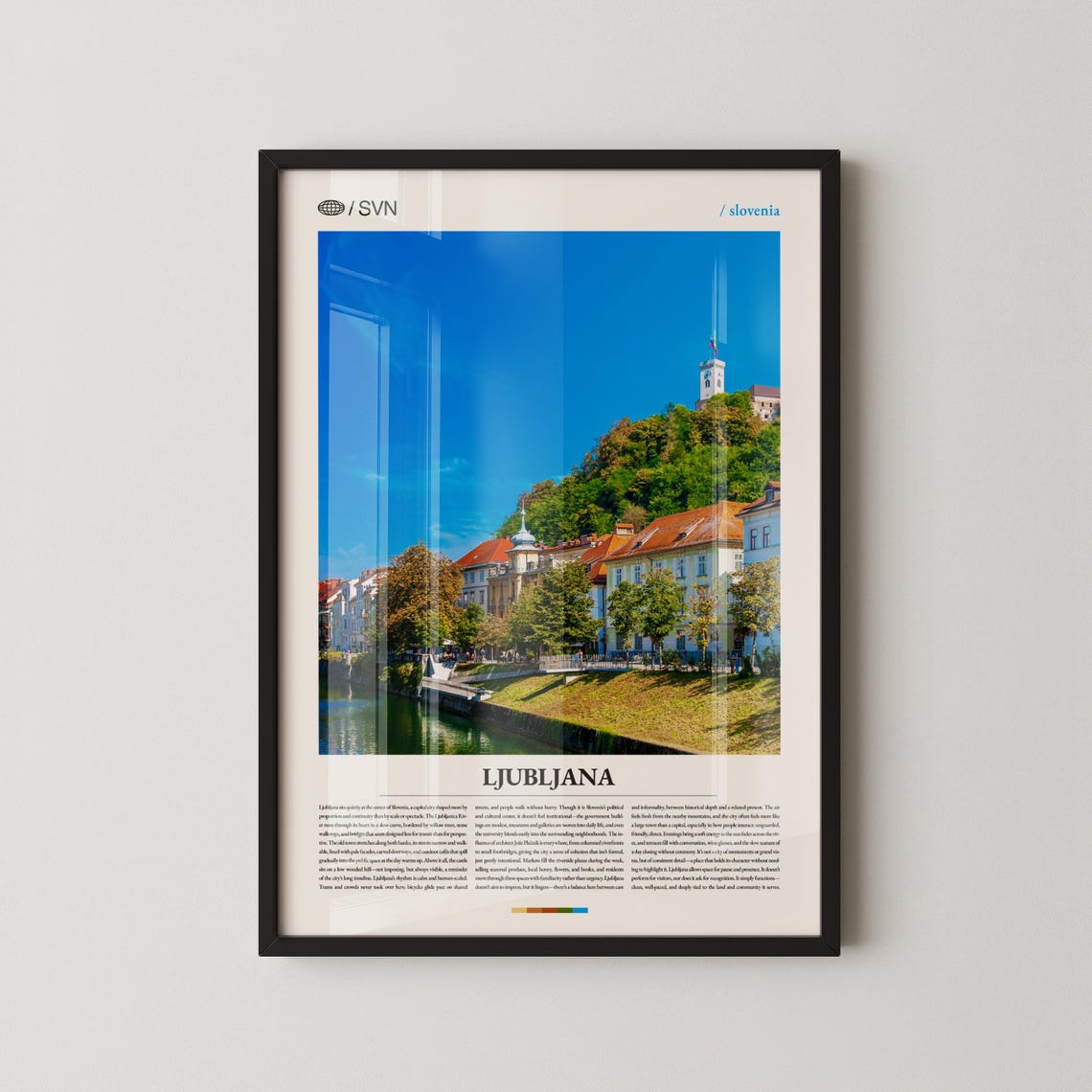 Ljubljana Slovenia Castle Hill River Vintage Style Travel Poster