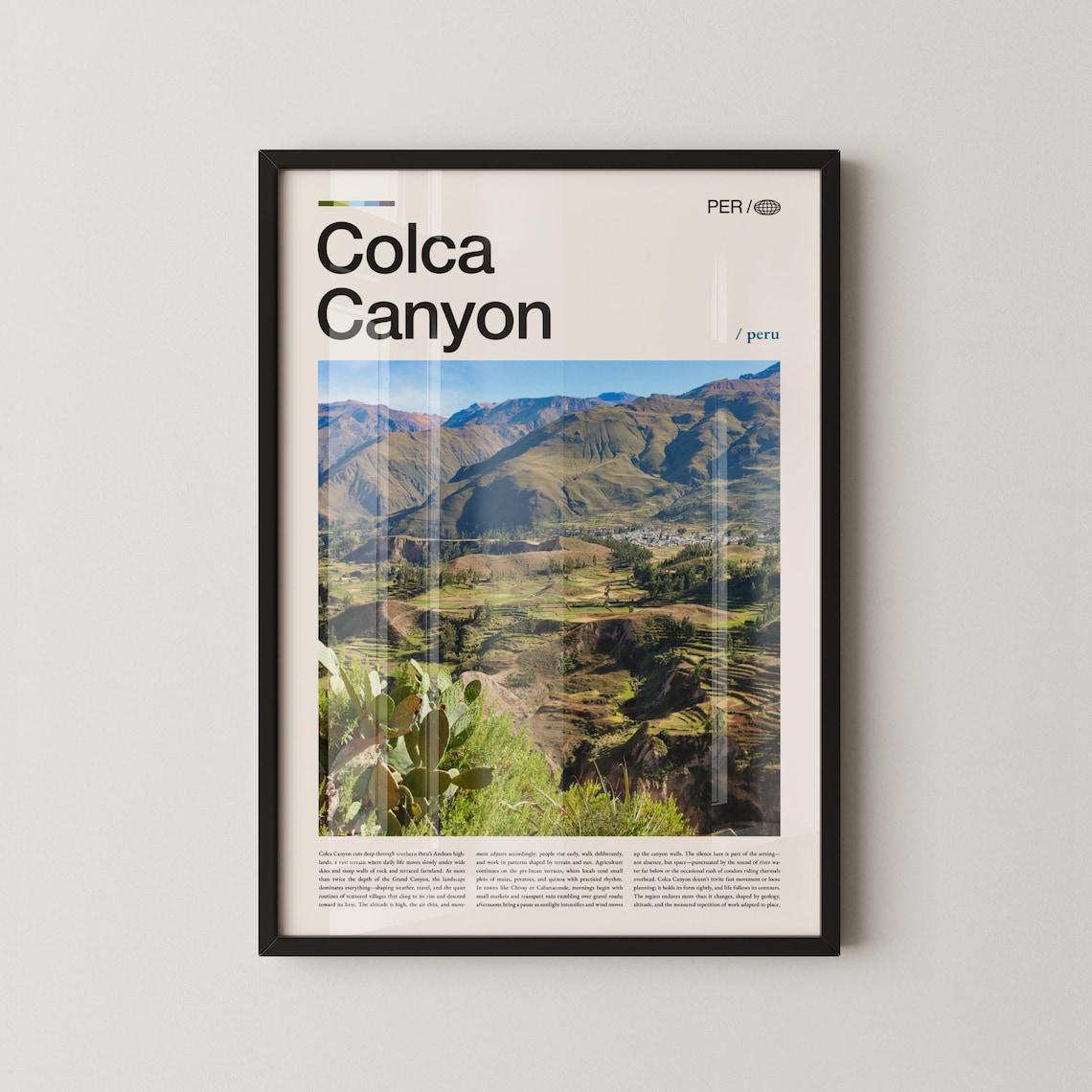 Colca Canyon Peru Terraced Andean Valley Editorial Travel Poster