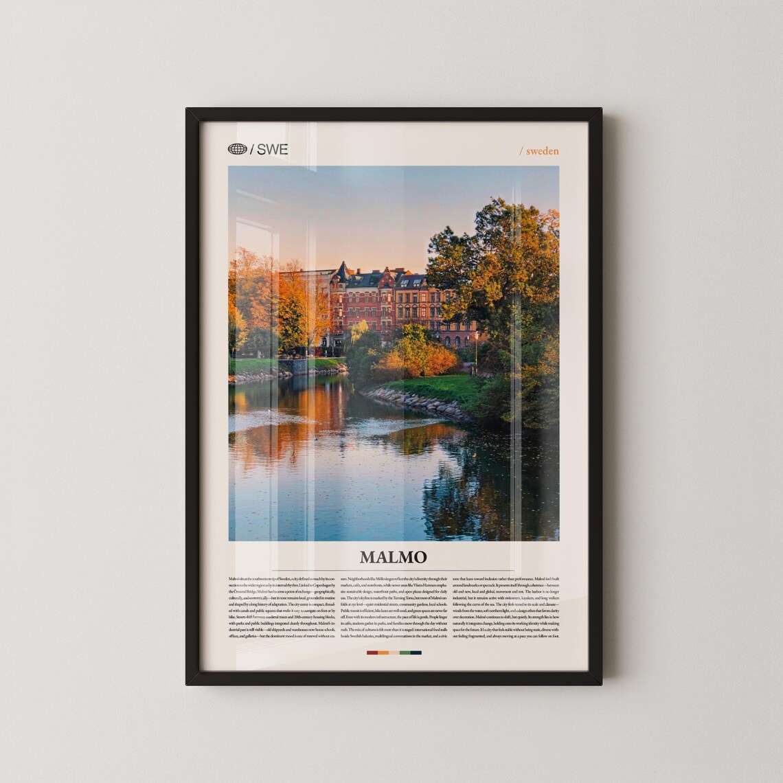 Malmo Sweden Waterfront Autumn Photography Scandinavian Travel Poster