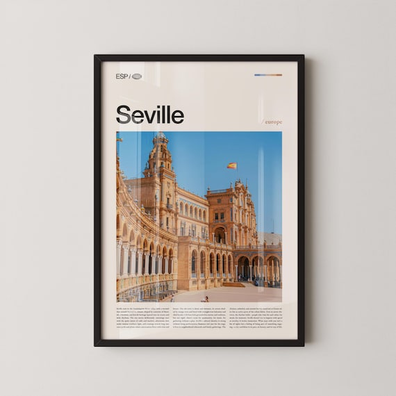 Seville Plaza De Espana Historic Architecture Andalusia Travel Poster