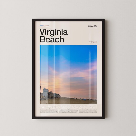 Virginia Beach Virginia Skyline Sunset Oceanfront Photo Poster