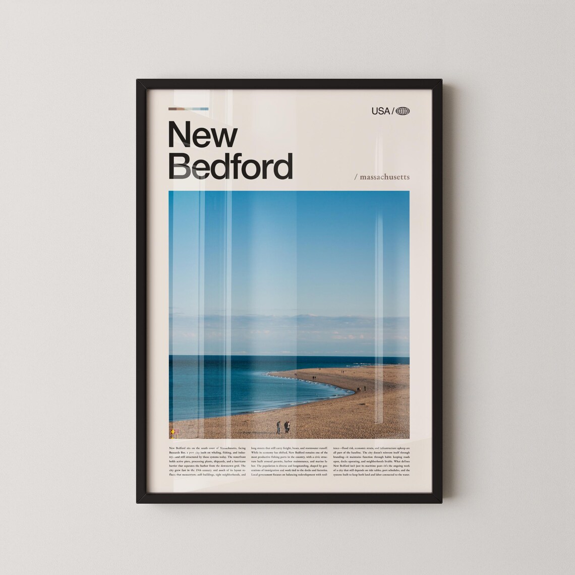 New Bedford Massachusetts Beach And Harbor Travel Photo Poster