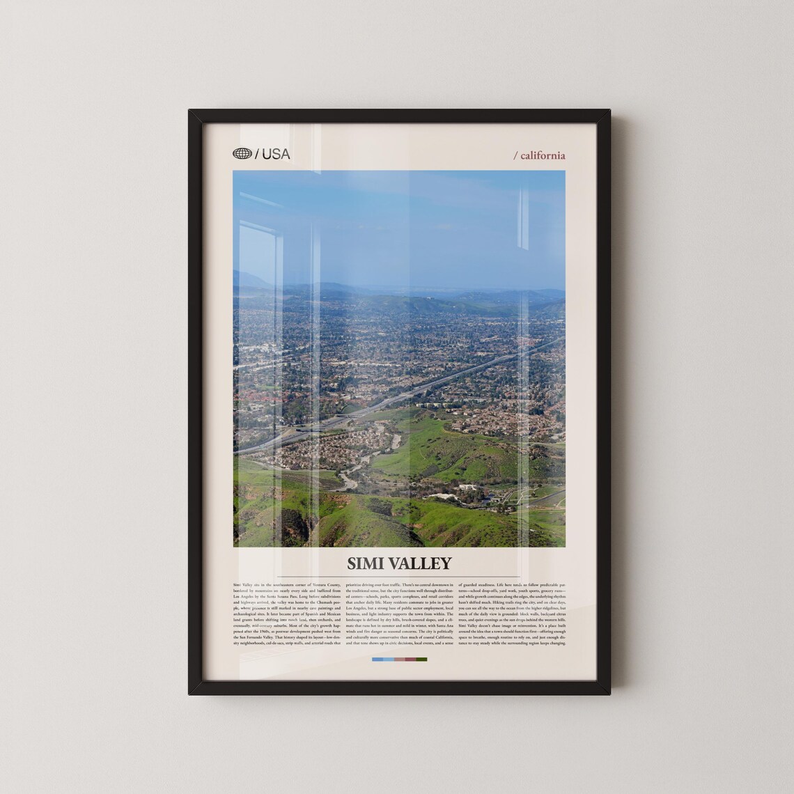 Simi Valley California Aerial Suburban Hillside Landscape Photo Poster