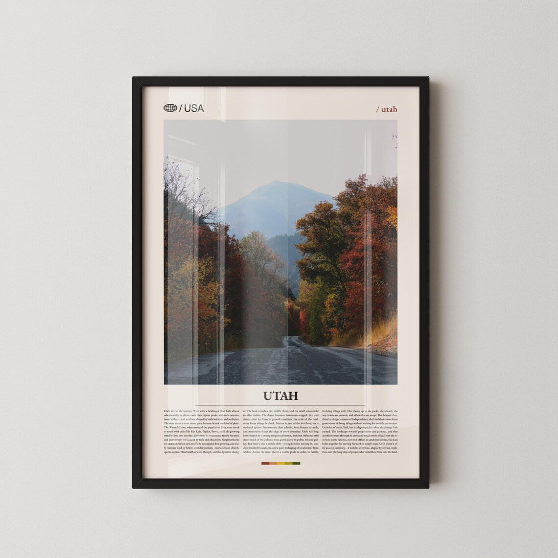Utah Autumn Forest Road Winding Through Fall Foliage Mountain Photo Poster