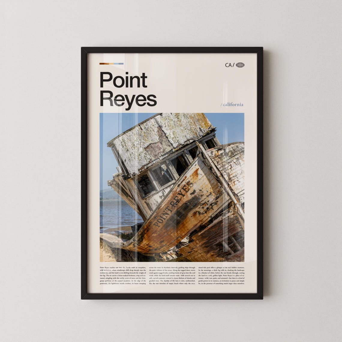 Point Reyes California Shipwreck Boat Title Top Photo Poster