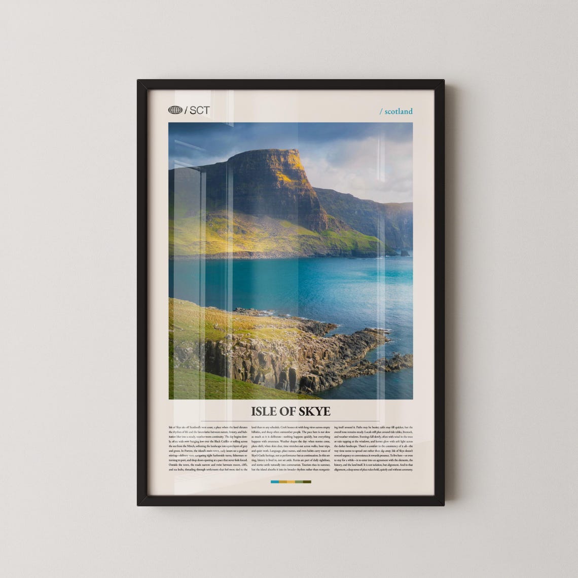 Isle Of Skye Scotland Golden Sunset Sea Cliffs Landscape Poster