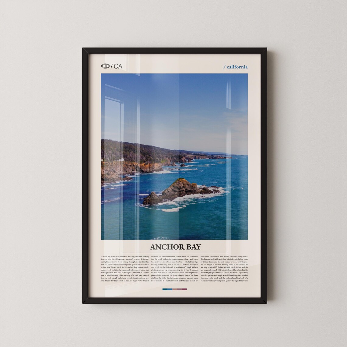 Anchor Bay California Rugged Rocky Coast Photo Travel Poster