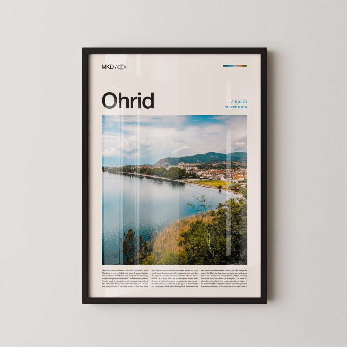 Ohrid North Macedonia Shoreline Old Town Lakeside Travel Poster