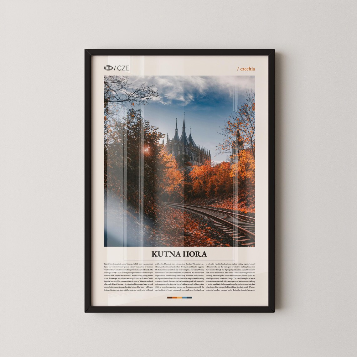 Kutna Hora Czechia Autumn St Barbara Cathedral Gothic Town Poster