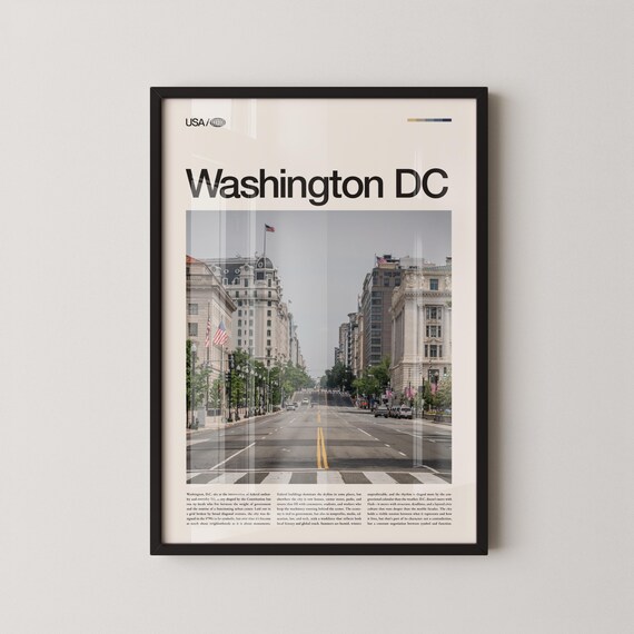 Washington DC Downtown Street View Capital City Photo Poster