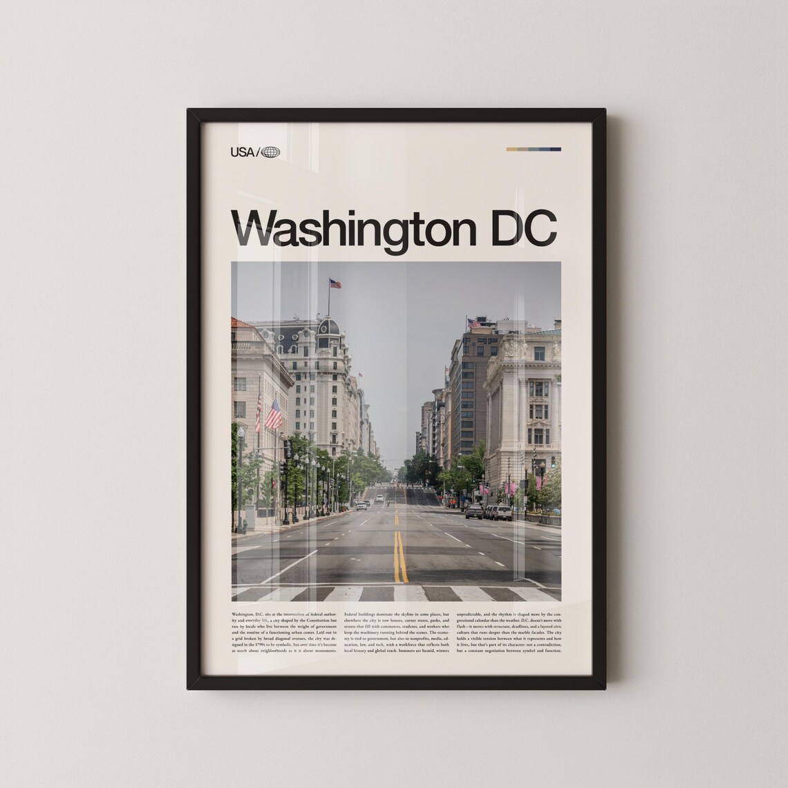 Washington DC Downtown Street View Capital City Photo Poster