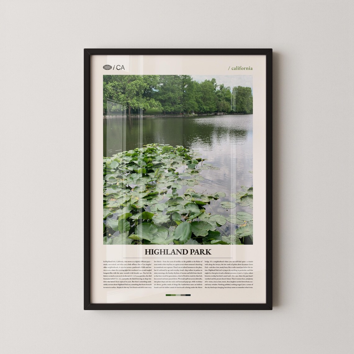 Highland Park California Lily Pond Reflections Photo Travel Poster