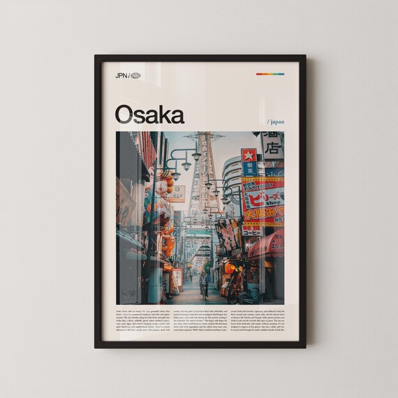 Osaka Japan Neon Shopping Street Nightlife City Travel Poster