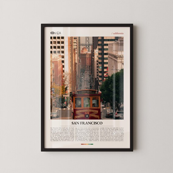 San Francisco California Cable Car Closeup Van Ness Editorial Poster