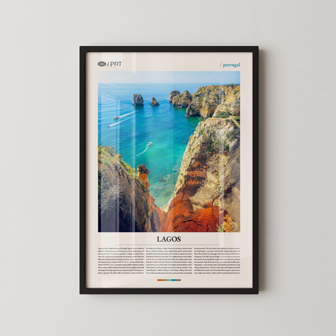Lagos Portugal Sea Cliff Sunset Editorial Travel Wall Poster