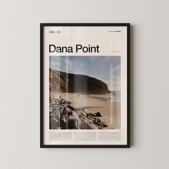 Dana Point California Rocky Beach Cliffs Photo Travel Poster