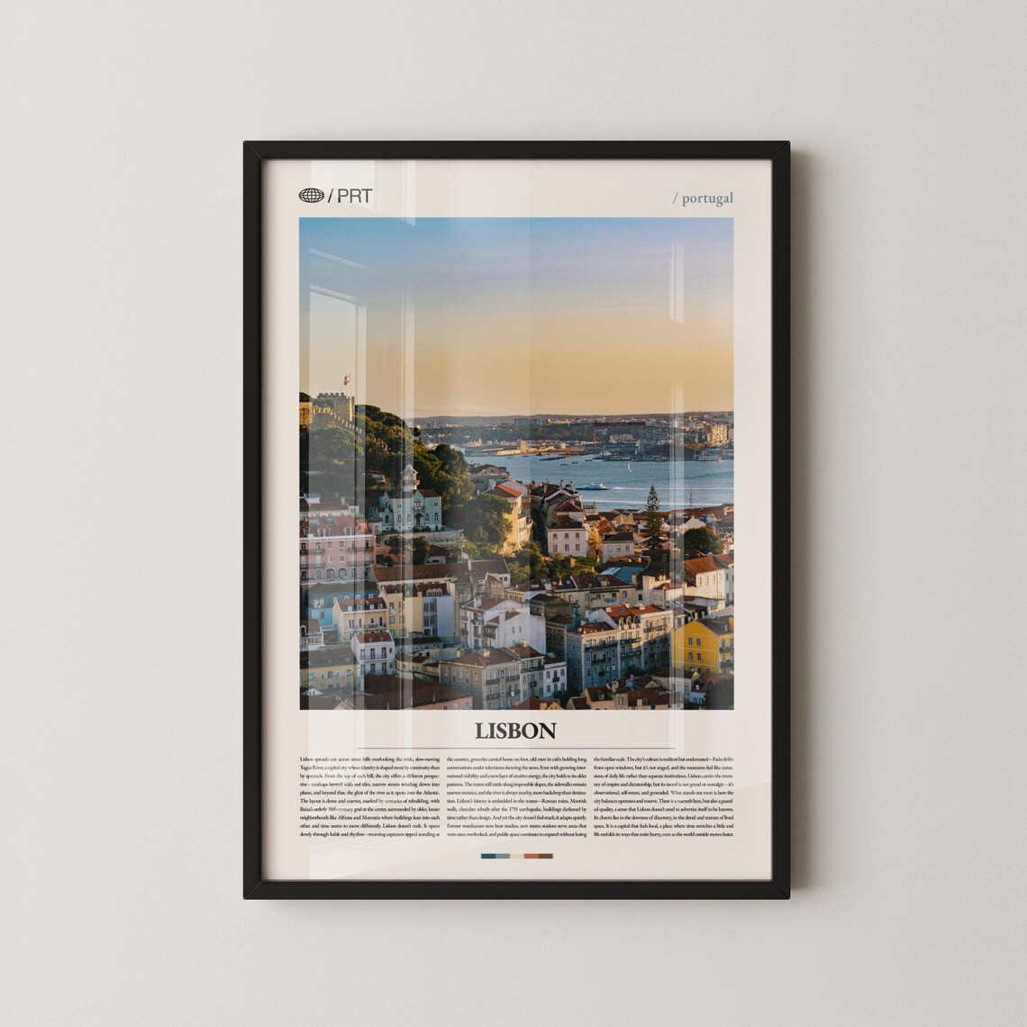 Lisbon Portugal Castle Hill Sunset Photography Poster European Travel Art