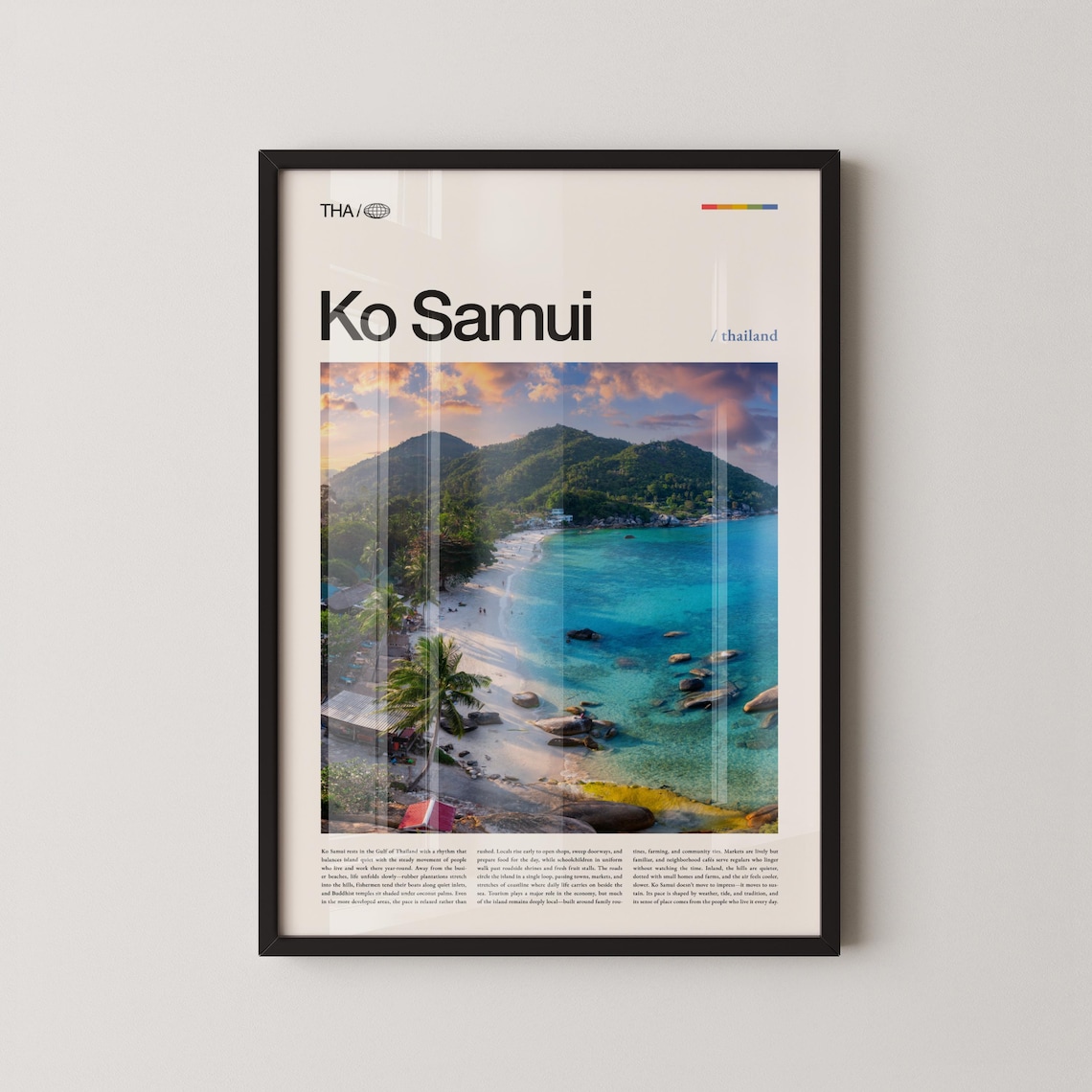 Ko Samui Thailand Sunset Beach Aerial Photography Travel Poster