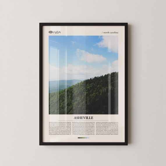 Asheville North Carolina Blue Ridge Mountains Scenic Travel Poster