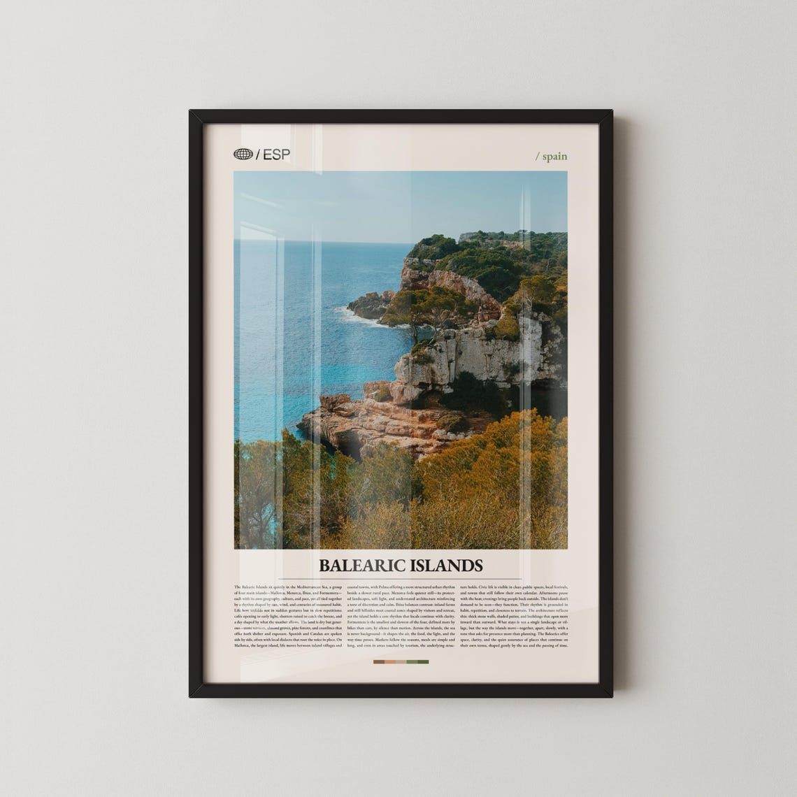 Balearic Islands Rocky Cliffs Meeting the Turquoise Sea Poster