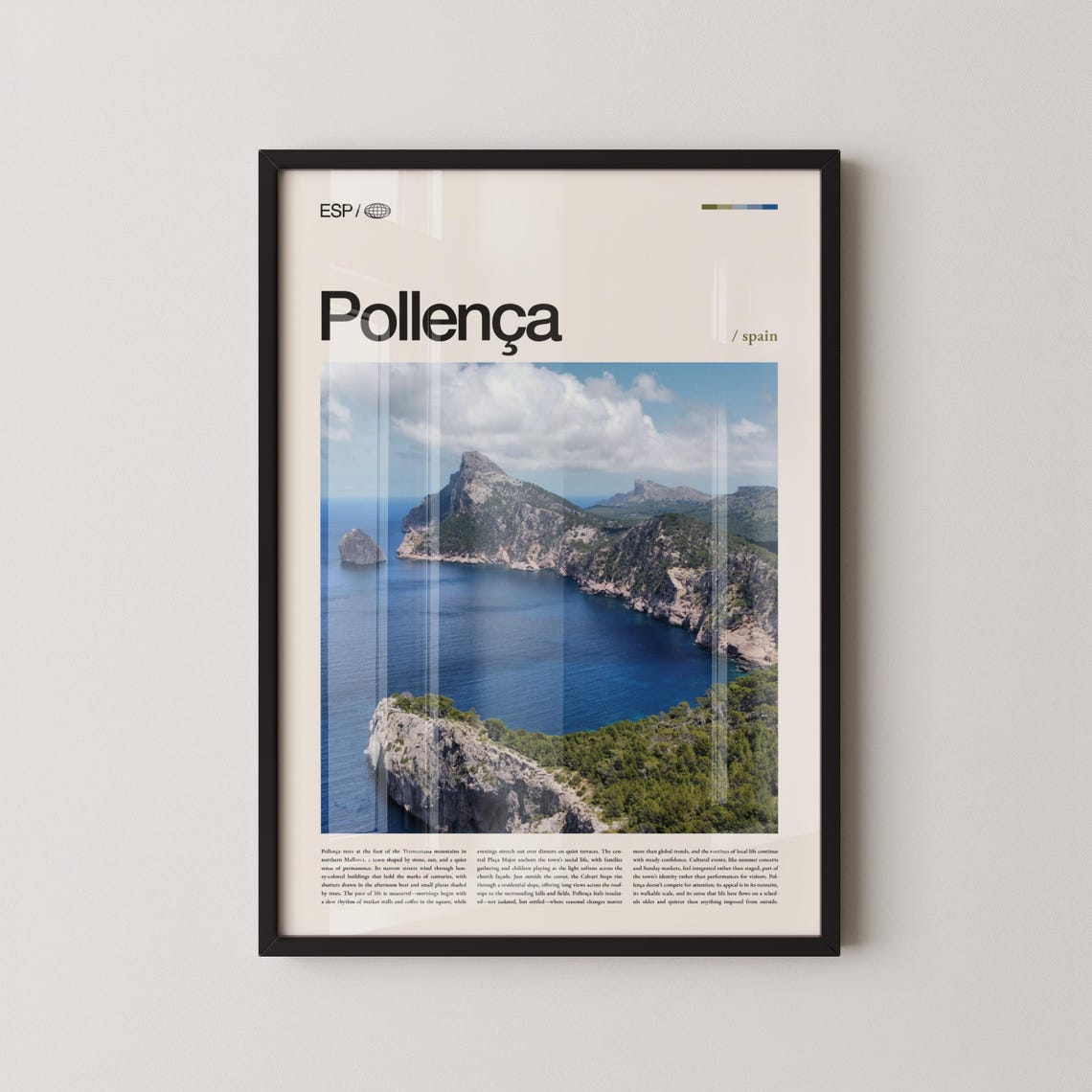 Pollenca Mallorca Spain Scenic Bay View Modern Travel Wall Poster