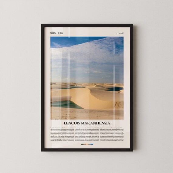 Lencois Maranhenses Print Lenis Wall Art Poster Brazil Landscape Photography Sand Dunes Decor
