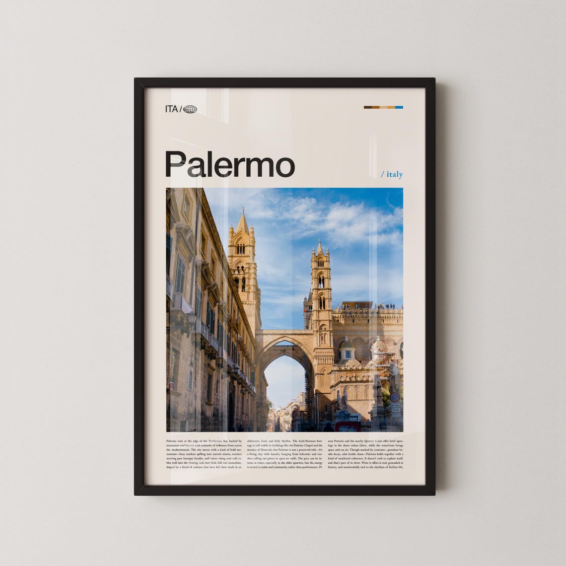 Palermo Italy Porta Nuova Arch Street Travel Photography Poster
