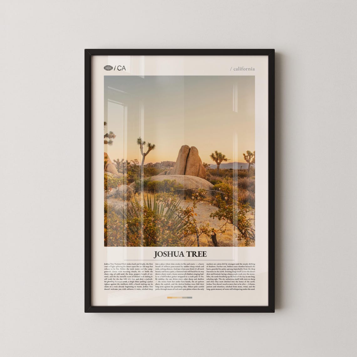 Joshua Tree National Park Mojave Desert Sunrise Rock Photo Poster