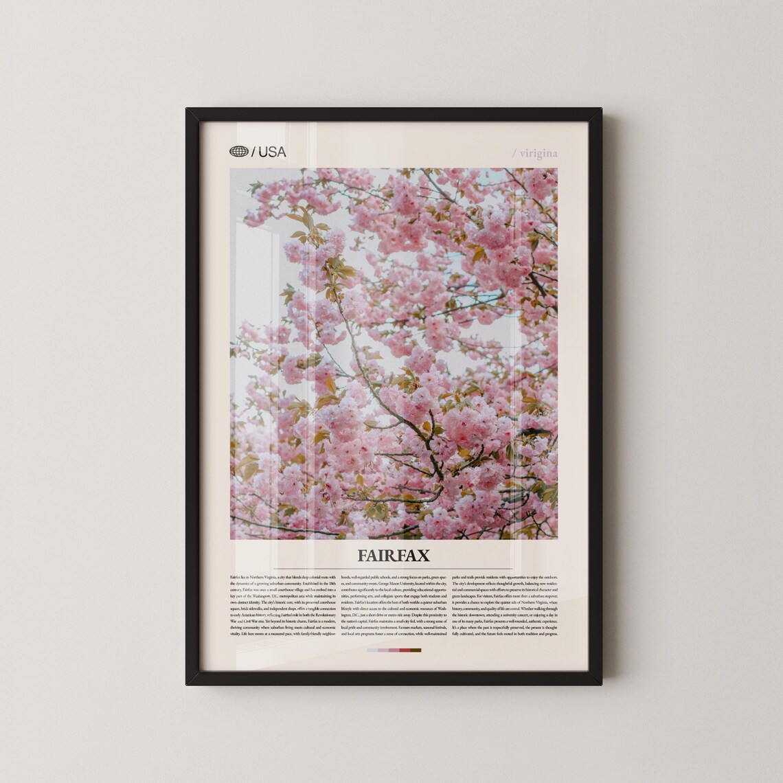 Fairfax Virginia Cherry Blossom Photography Poster Spring Floral Art