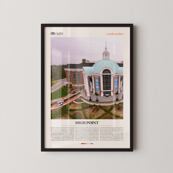 High Point North Carolina City Hall Dome Aerial Photo Travel Poster