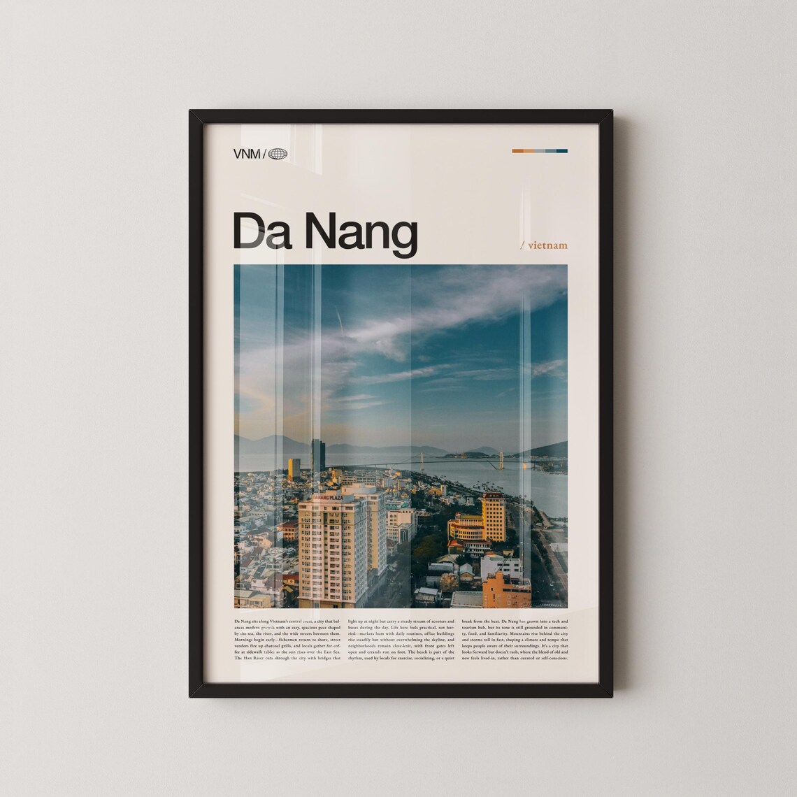Da Nang Vietnam Coastal Cityscape Modern Skyline Travel Poster