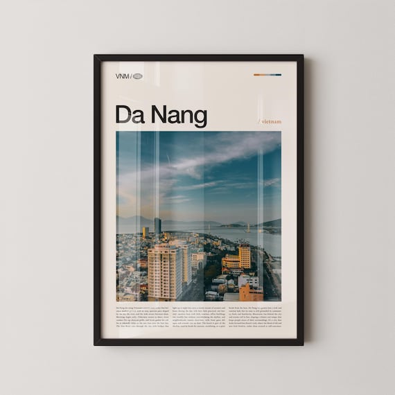 Da Nang Vietnam Coastal Cityscape Modern Skyline Travel Poster