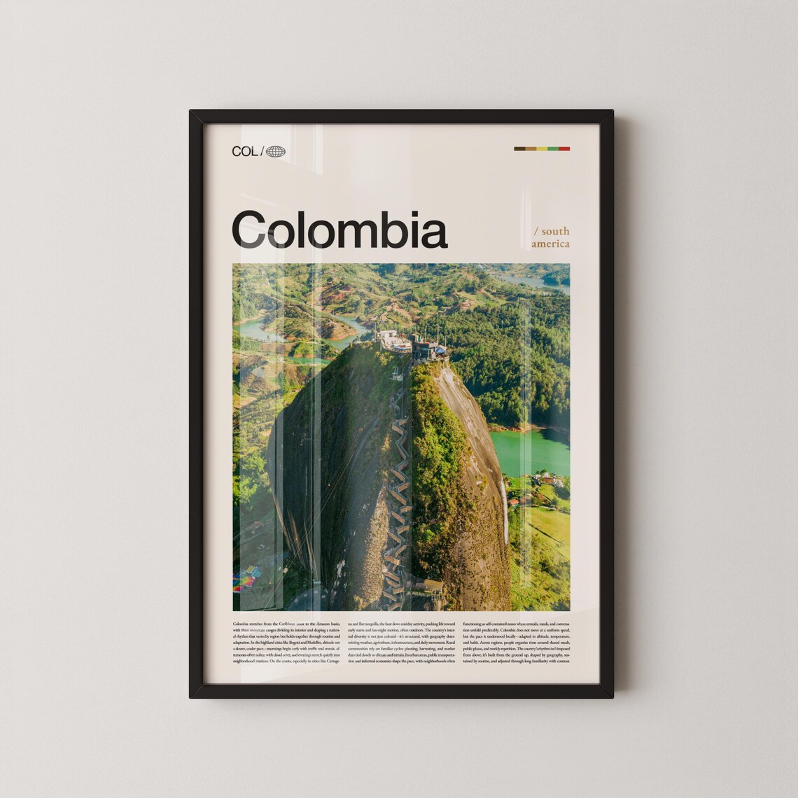 Colombia South America El Penon de Guatape Rock Editorial Poster