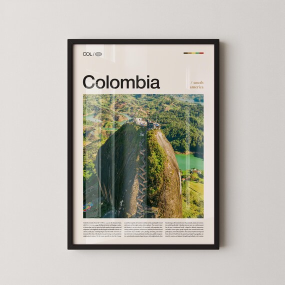 Colombia Print Wall Art Poster South America Landscape Photography Tropical Mountains Decor