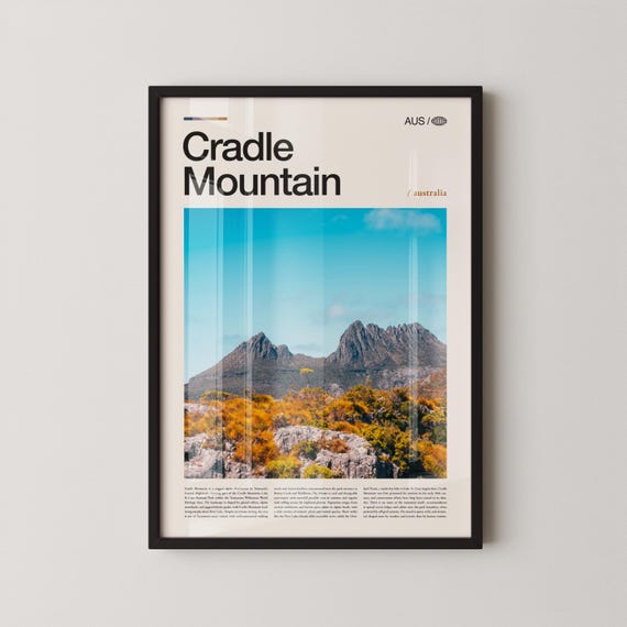 Cradle Mountain Print Wall Art Poster Photography Tasmanian Wilderness
