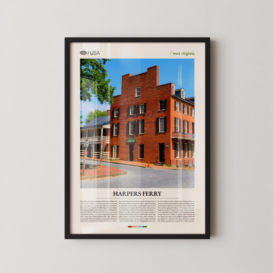 Harpers Ferry West Virginia Historic Red Brick Buildings Poster