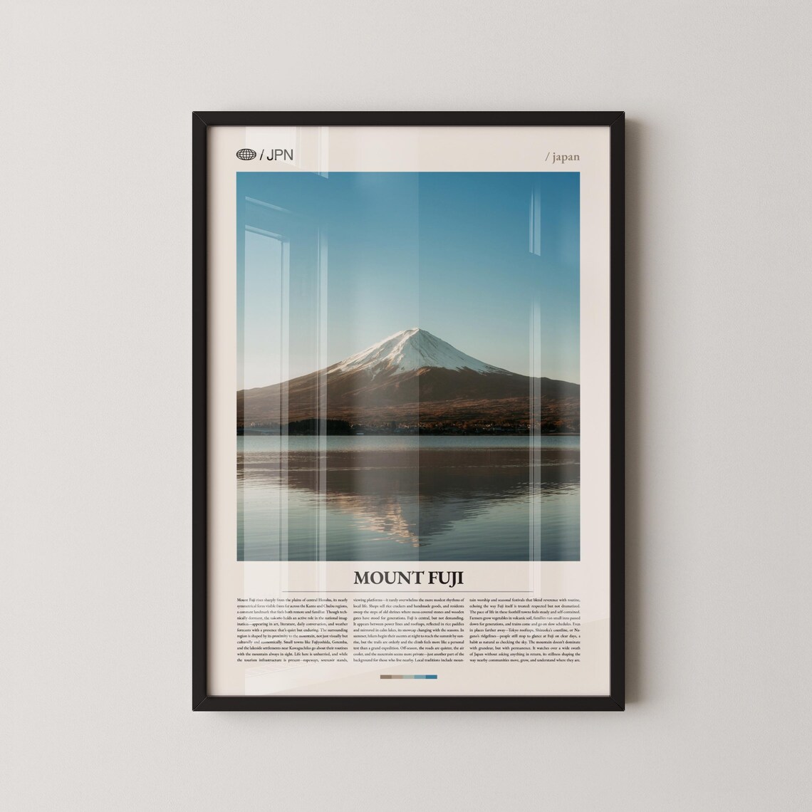 Mount Fuji Japan Snow Capped Peak Photography Minimalist Travel Poster