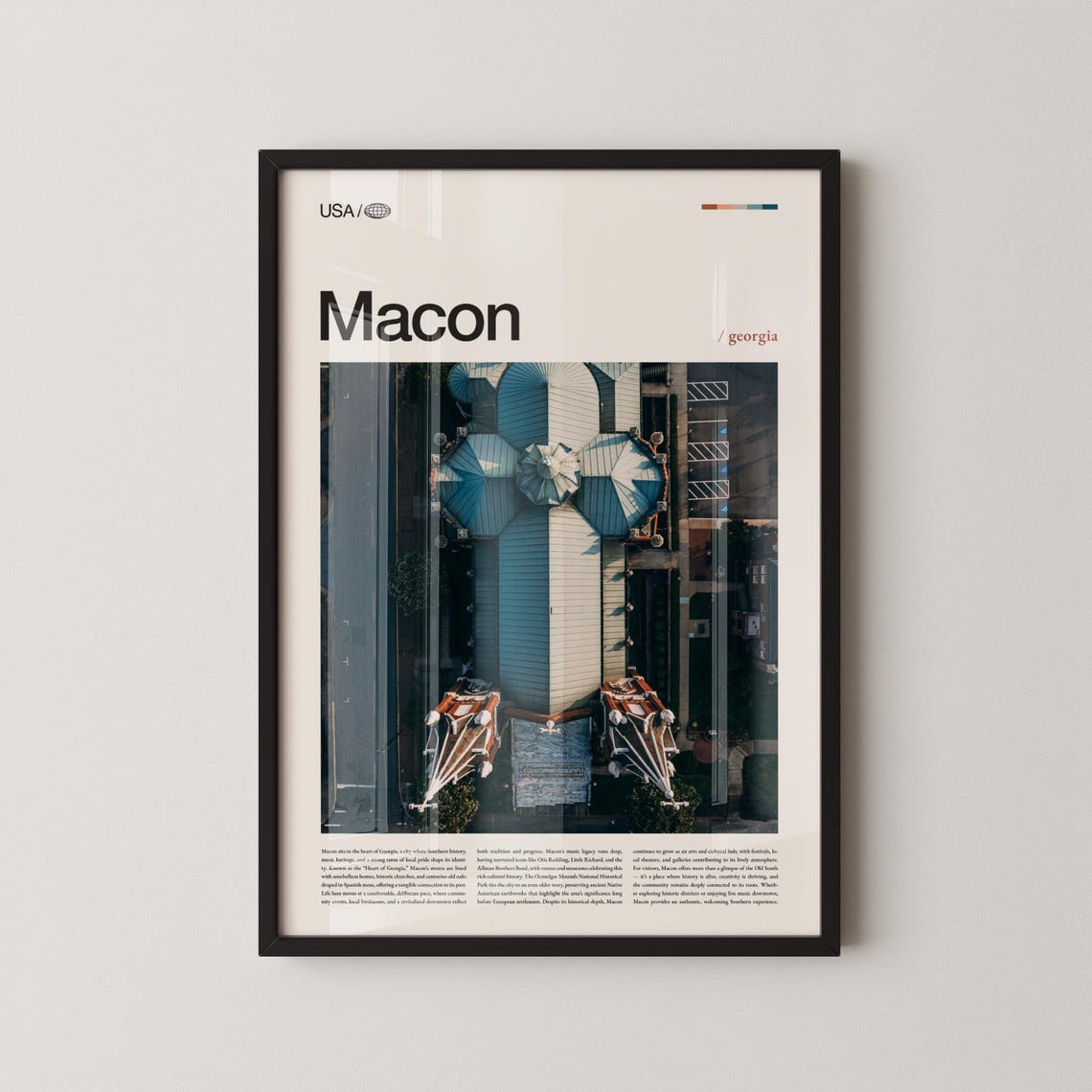 Macon Georgia Wall Art Historic Southern City Print Poster Scenic Urban Landscape Photography Heart Of Decor