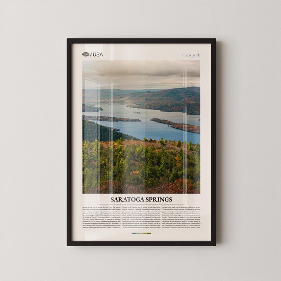Saratoga Springs New York Autumn Lake Landscape Photo Poster
