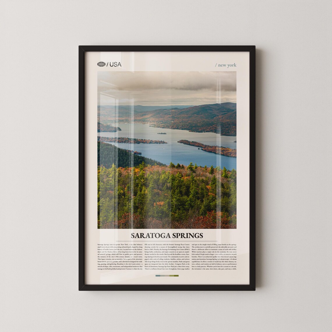 Saratoga Springs New York Autumn Lake Landscape Photo Poster