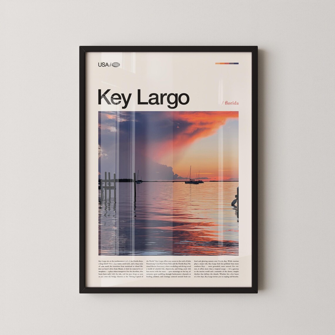 Key Largo Florida Wall Art Print, Coral Reef State Park