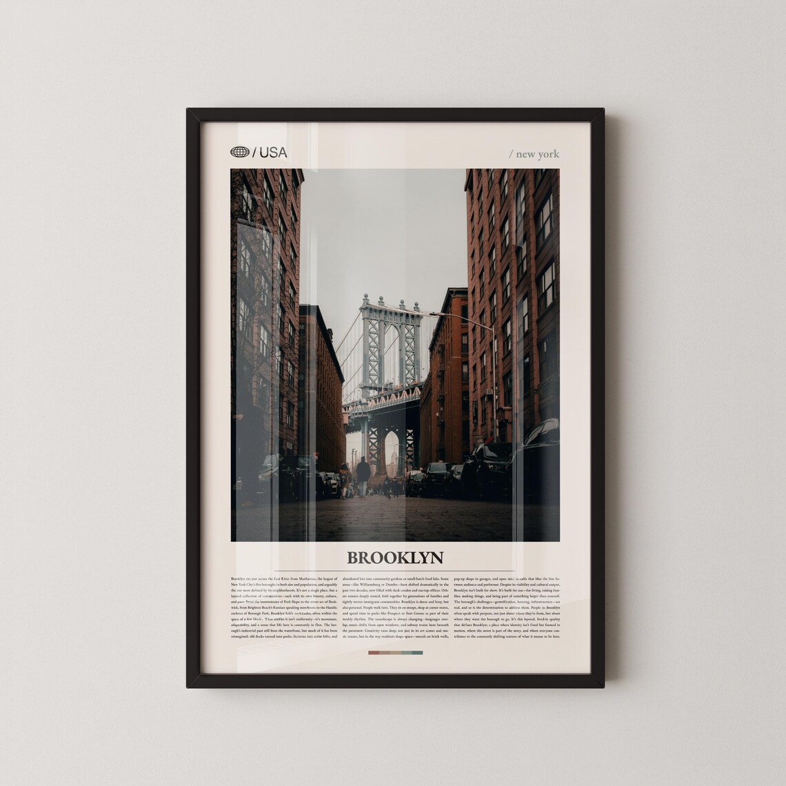 Brooklyn New York Manhattan Bridge Street Minimalist Photo Poster
