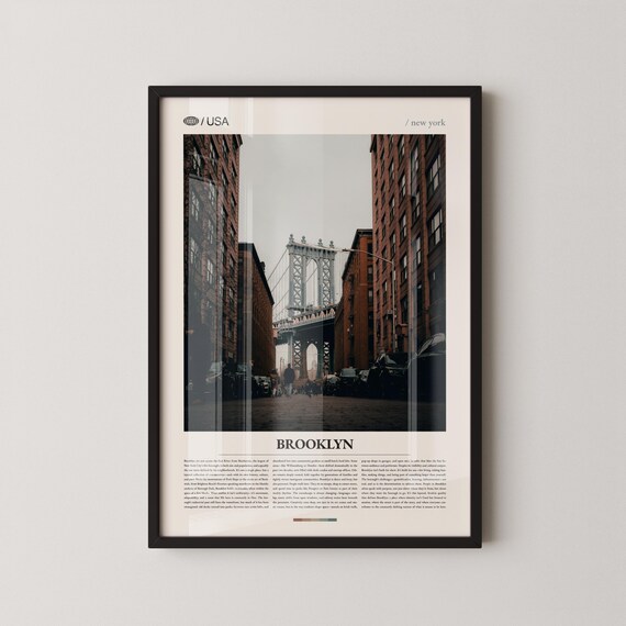 Brooklyn New York Manhattan Bridge Street Minimalist Photo Poster