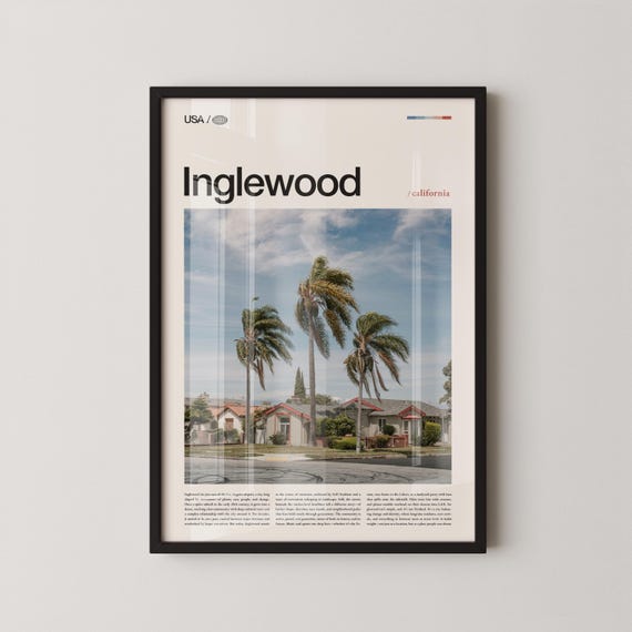 Inglewood Print Wall Art Poster Photo Sofi Stadium Hollywood Park The Forum Darby