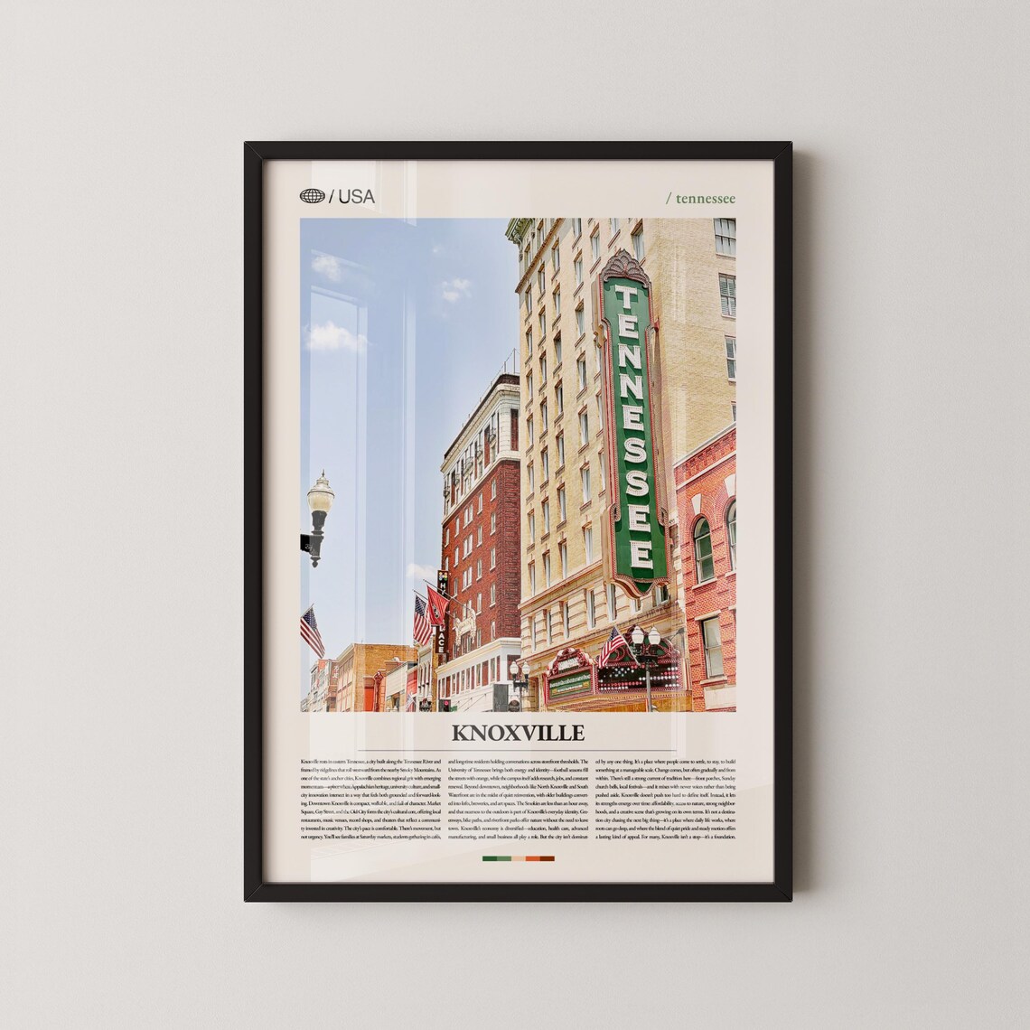 Knoxville Tennessee Theatre Sign Gay Street Downtown Daytime Poster