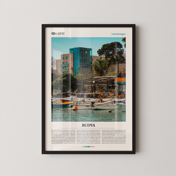 Budva Montenegro Adriatic Marina Photo Editorial Travel Poster