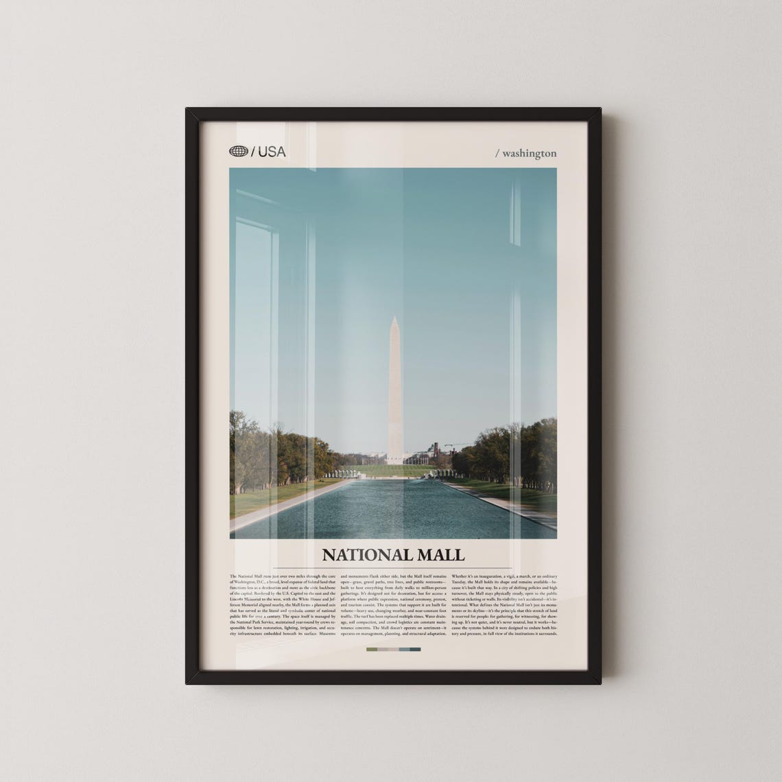 National Mall Reflecting Pool and Monument Washington DC Poster