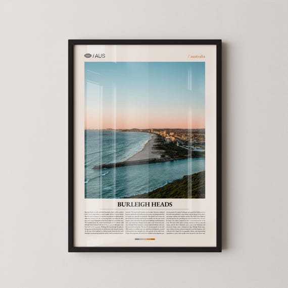 Burleigh Heads Print Wall Art Poster Photography Australian Surf Beach Coastal Decor