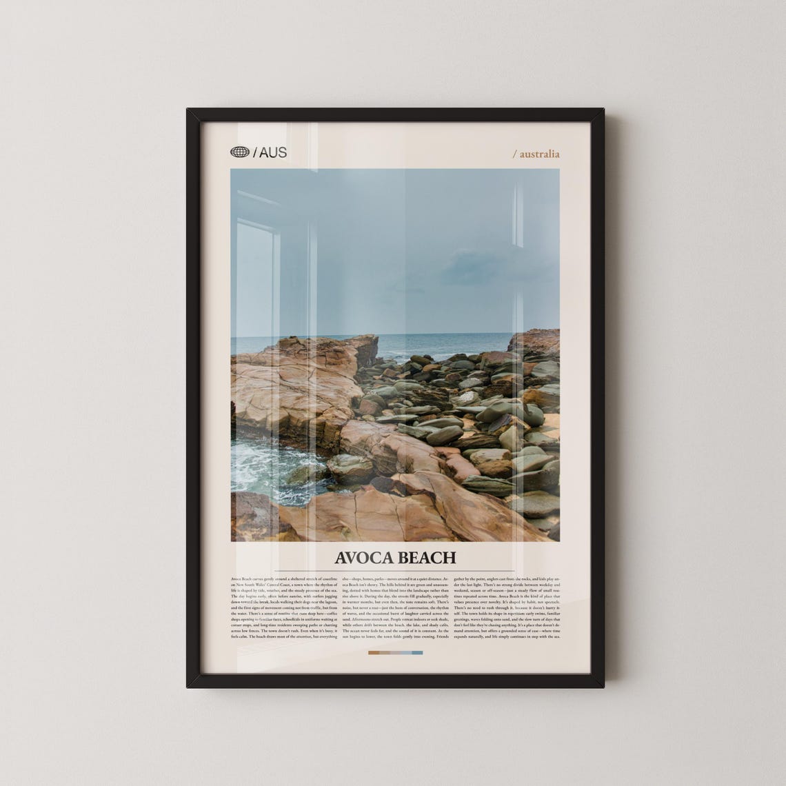 Avoca Beach Australia Weathered Rock Coastline Scenic Photo Poster