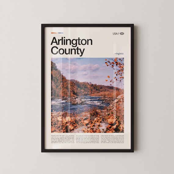 Arlington County Virginia Potomac River Autumn Fall Photo Poster